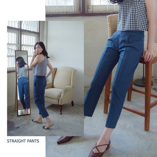 Cropped pants กางเกง 9ส่วน ขากระบอกเล็ก - Denim blue