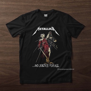 เสื้อยืด ผ้าฝ้าย พรีเมี่ยม ลาย Metallica And Justice
