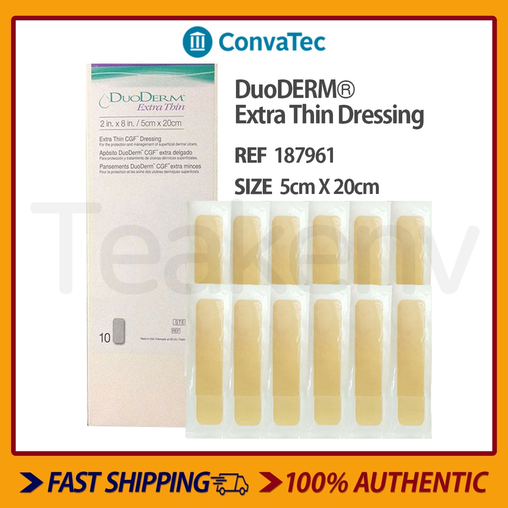ConvaTec 187961 - DuoDERM Extra Thin Dressing - 2 x 8 Inches, 10 Count (1 Box)