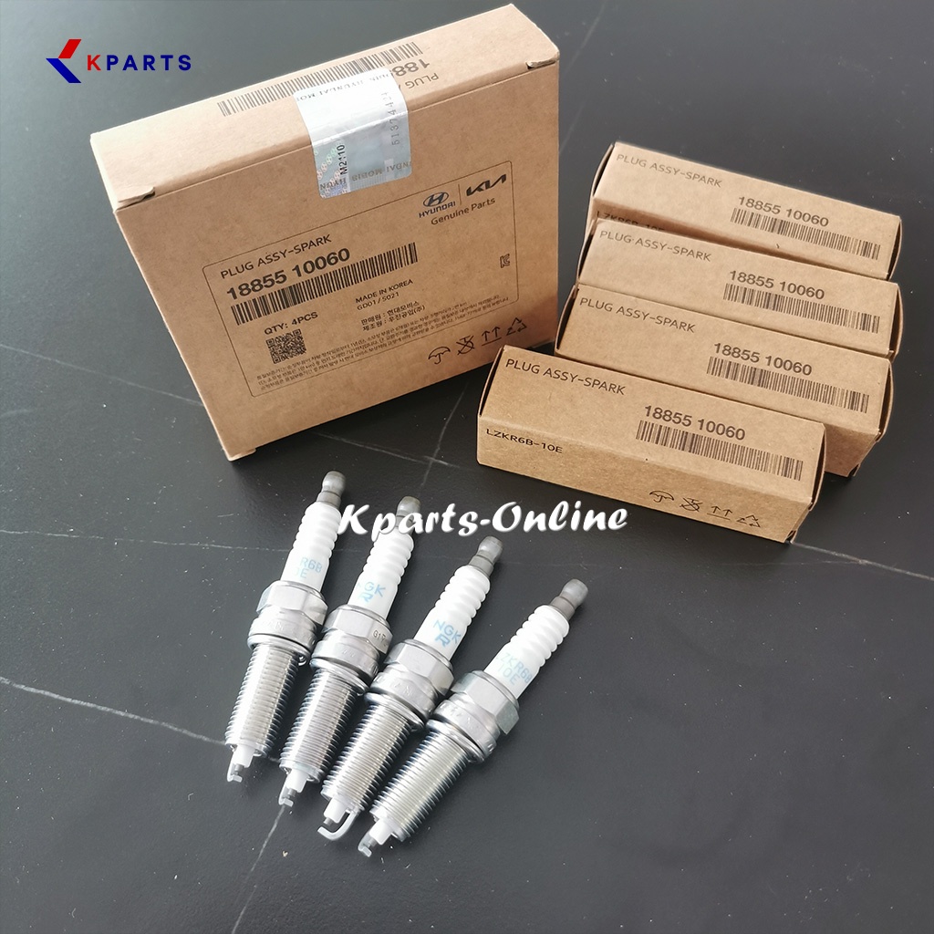 SPARK PLUG SET- 4 ชิ้น > KIA FORTE 1.6 / CERATO K3 1.6 / HYUNDAI i30 / (NGK-LZKR6B-10E) 18855-10060