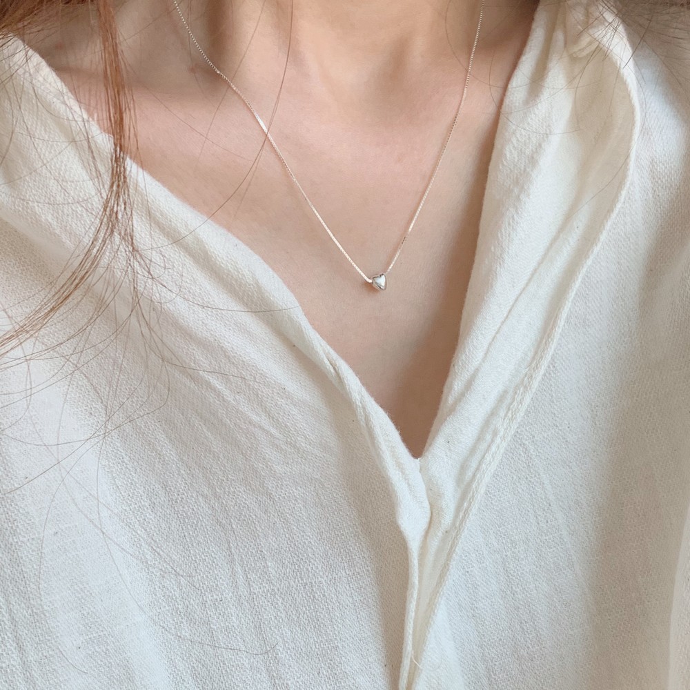 A.piece  สร้อยเงินแท้ [all silver 925] daily heart necklace ราคา ถูกที่สุด ดีลบีเคเค แกลเลอรีภาพที่ 6