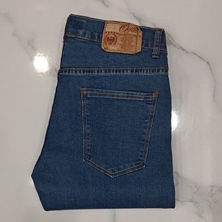 กางเกงผู้ชาย กางเกงยีนส์ผู้ชาย ยี่ห้อOGLE JEANS รหัส 73011 สียีนส์เข้ม กางเกงยีนสืยืด ขาเดฟ,กระดุม