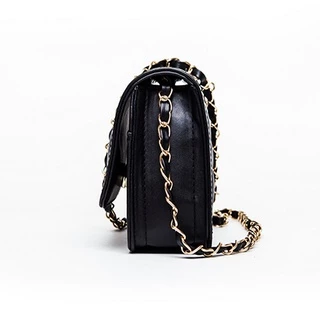 [2-28ก.พ.ใส่โค้ดSPC212BAGลด10.-] Bag Fashion กระเป๋าแฟชั่น กระเป๋าสะพายข้าง สายถักสีทอง
