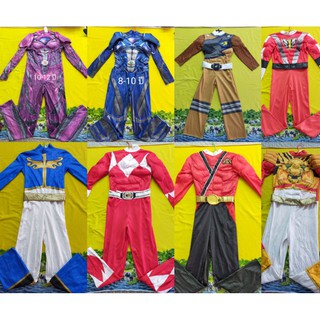 ชุดแฟนซีเด็กมือสองชุด power rangers 50 บาททุกตัว