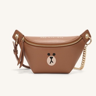 กระเป๋าสะพายไหล่ สะพายคาดอก Mexican รุ่นหมีบราวน์ไลน์เฟรนด์ Mexican Line Friends Shoulder Bag