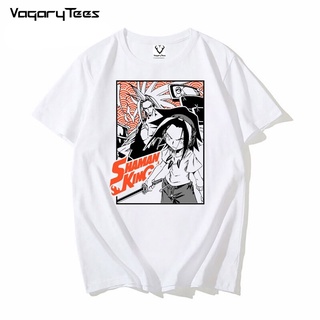 [100% Cotton] เสื้อยืดแขนสั้นลําลอง พิมพ์ลายการ์ตูนอนิเมะ Shaman King สําหรับผู้ชาย และผู้หญิง