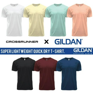 Gildan x CROSSRUNNER เสื้อยืดกีฬา ผ้าไมโครไฟเบอร์ แห้งเร็ว น้ําหนักเบาพิเศษ สําหรับผู้ชาย และผู้หญิง CRR7000