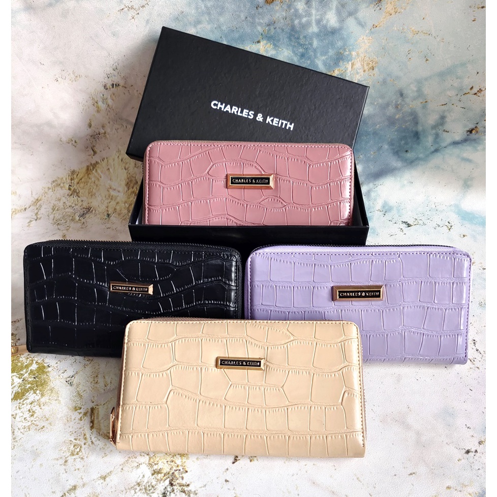 Ck Import Long Croco Wallet/CK Croco Womens Wallet Free Box