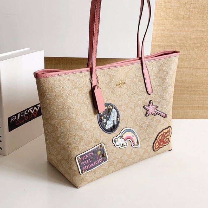 Coach DISNEY X COACH CITY TOTE IN SIGNATURE CANVAS WITH PATCHES (COACH C3724) #2