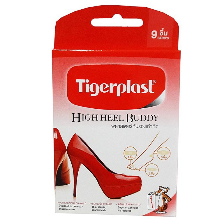Tigerplast High Heel Buddy (9ชิ้น/ก) ไทเกอร์ พลาสเตอร์ กัน รองเท้ากัด ราคา ถูกที่สุด ดีลบีเคเค รูปภาพหลัก