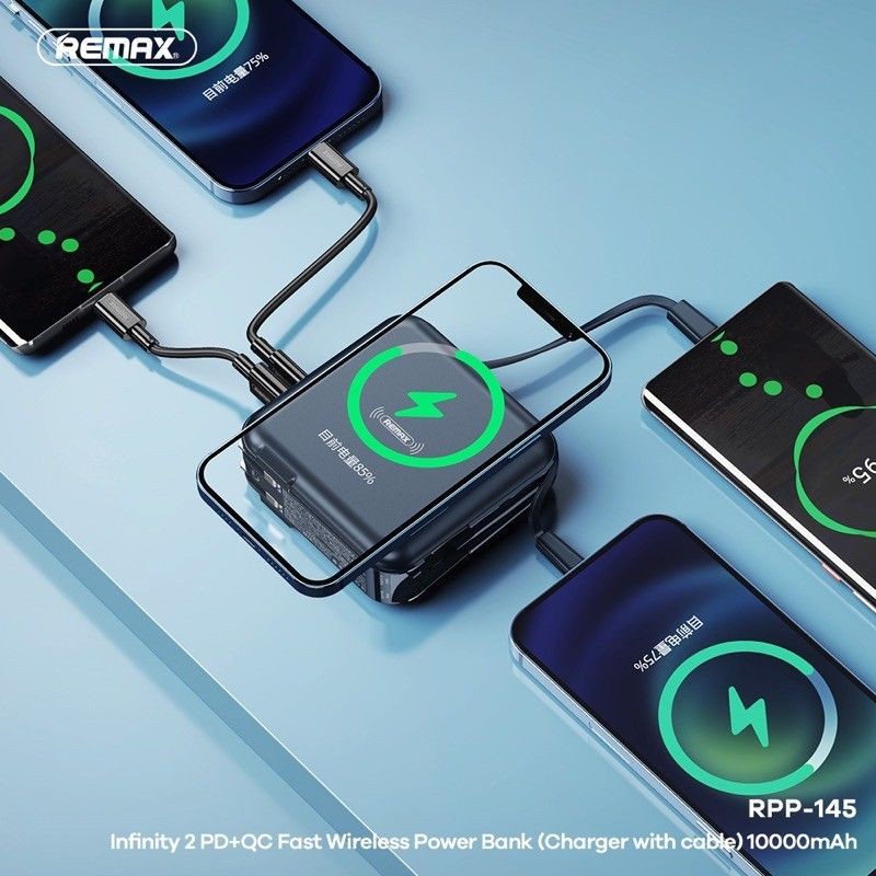 New!แบตส่ารอง Wireless Power Bank Type-C TO Linhtning 10000mAh REMAX ...