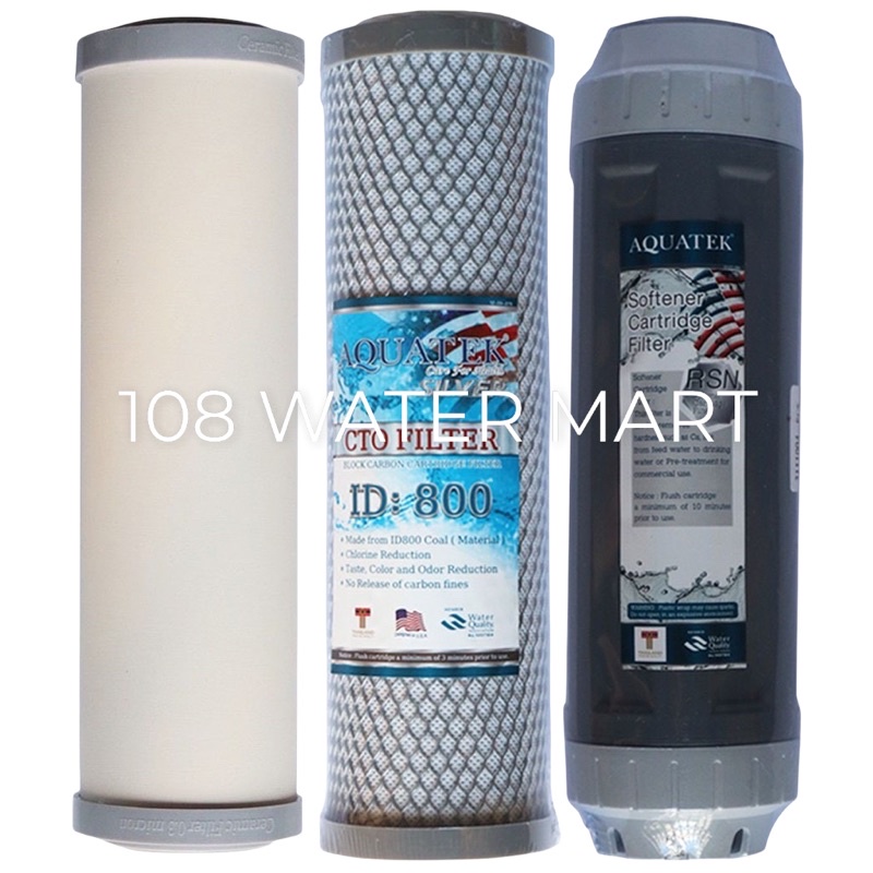 ชุดไส้กรอง เซรามิคอ้วน 3 ขั้นตอน Aquatek