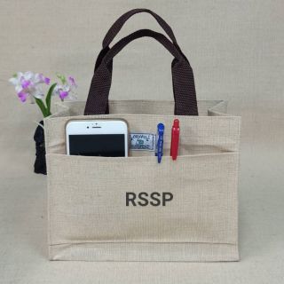 RSSP ออราโน่ กระเป๋าผ้าป่านธรรมชาติกันน้ำ ขนาดเล็ก