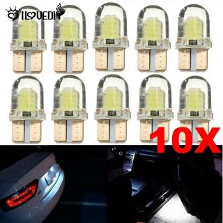 [DS] (10 ชิ้นแพ็ค) (t 10 w5 w 194 168 cob 4 smd canbus หลอดไฟซิลิกาสีขาวสําหรับติดป้ายทะเบียนรถยนต์