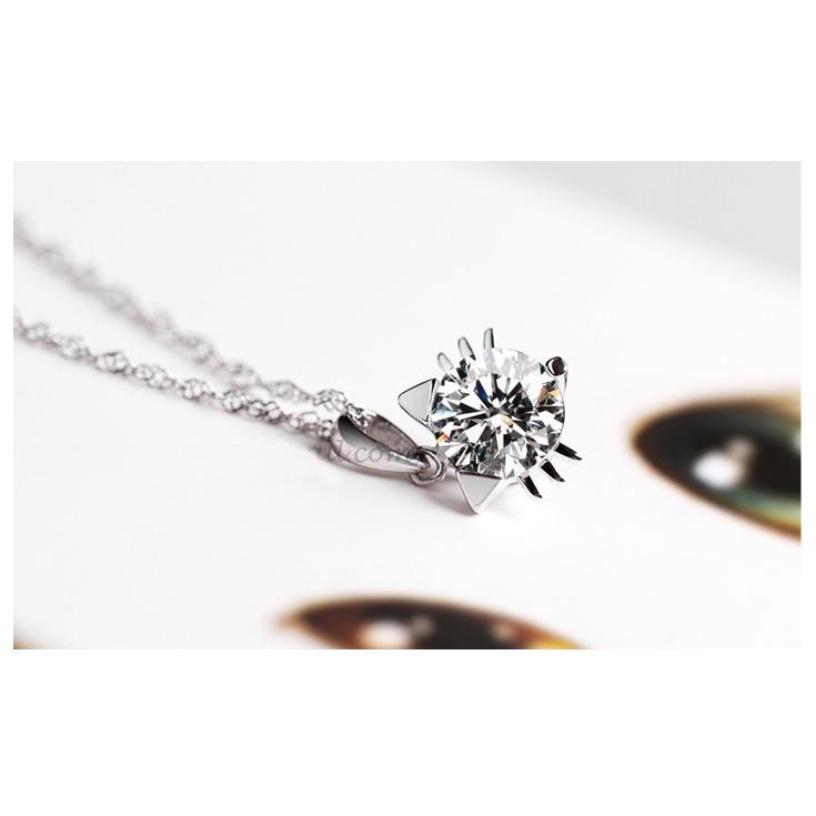 จี้รูปแมวสีม่วง CZ จี้รูปแมว Necklace WHN5R