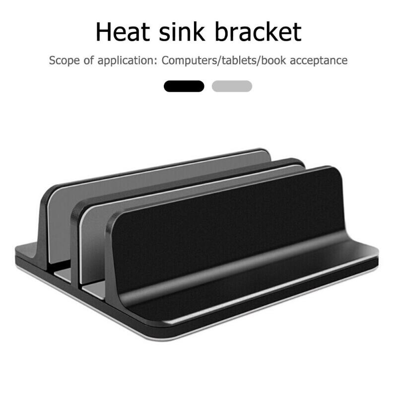 VODOOL Adjustable Vertical Laptop Stand Dual Slot Bracket 3D Surface ...