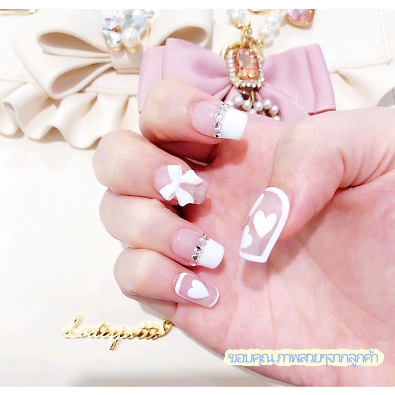 เล็บเจล ลุคลูกคุณ ลุคเจ้าสาว เรียบหรู สีไซรัป สีลูกแก้ว รูปที่ 4