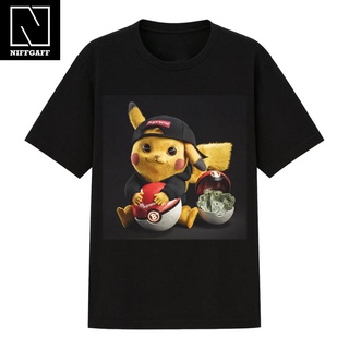 ┇✒PIKACHU POKEMON T เสื้อ 100% Cotton Baju T เสื้อ Lelaki 180gsm รอบคอชายเสื้อ  Unisex TShirt ผู้หญิง เสื้ เสื้อขาว