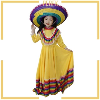 Girls Mexican Dress Outfit Costume for Carnival Childrens Day Halloween