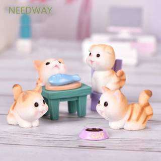 Needway ตุ๊กตาเรซิ่นรูปการ์ตูนแมวขนาดเล็กสําหรับตกแต่งบ้านและสวน