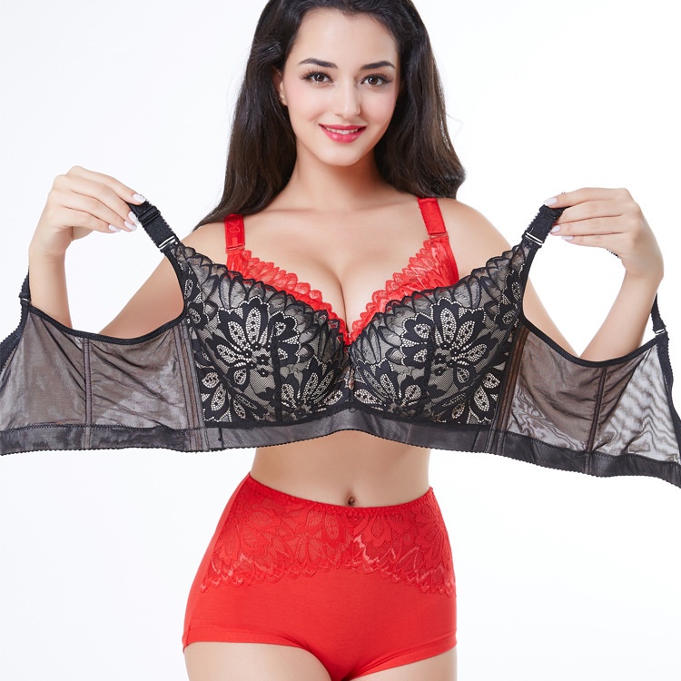 Extra Big EF Cup 38DE-50EF Thin Pad Breathable Push Up ชุดชั้นในแบบมีสาย