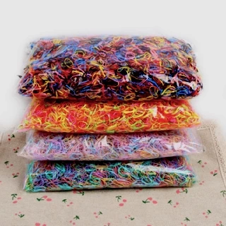 พร้อมส่ง!! ยางรัดผม หนังยางรัดผม เส้นเล็ก สำหรับเด็ก แฟชั่น แบบยืด ถุงใหญ่ (คละสี)