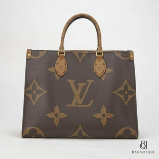 LOUIS VUITTON ON THE GO MM BROWN MONOGRAM REVERSE CANVAS GHW