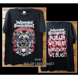 เสื้อยืดผู้ชาย เสื้อยืด พิมพ์ลาย IDM INDONESIAN DEATH ORIGINAL METAL REBEL S-5XL