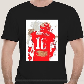 เสื้อยืดผู้ 49ers Joe Montana Old Skool เสื้อยืดลําลอง ผ้าฝ้าย แขนสั้น แฟชั่นสําหรับผู้ชาย S-5XL