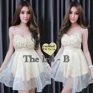 Mini Dress เกาะอกตัดวิ๊งทอง (ครีม)