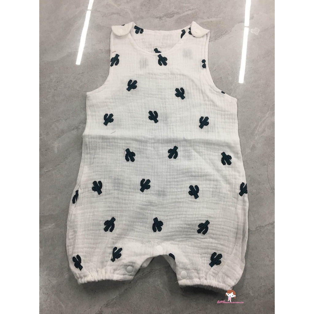 Xzq-ชุดรอมเปอร์พิมพ์ลายแขนกุดเด็กแรกเกิดชุดรอมเปอร์มีสไตล์สําหรับเด็กเด็กชายหญิง - รูปที่ 6