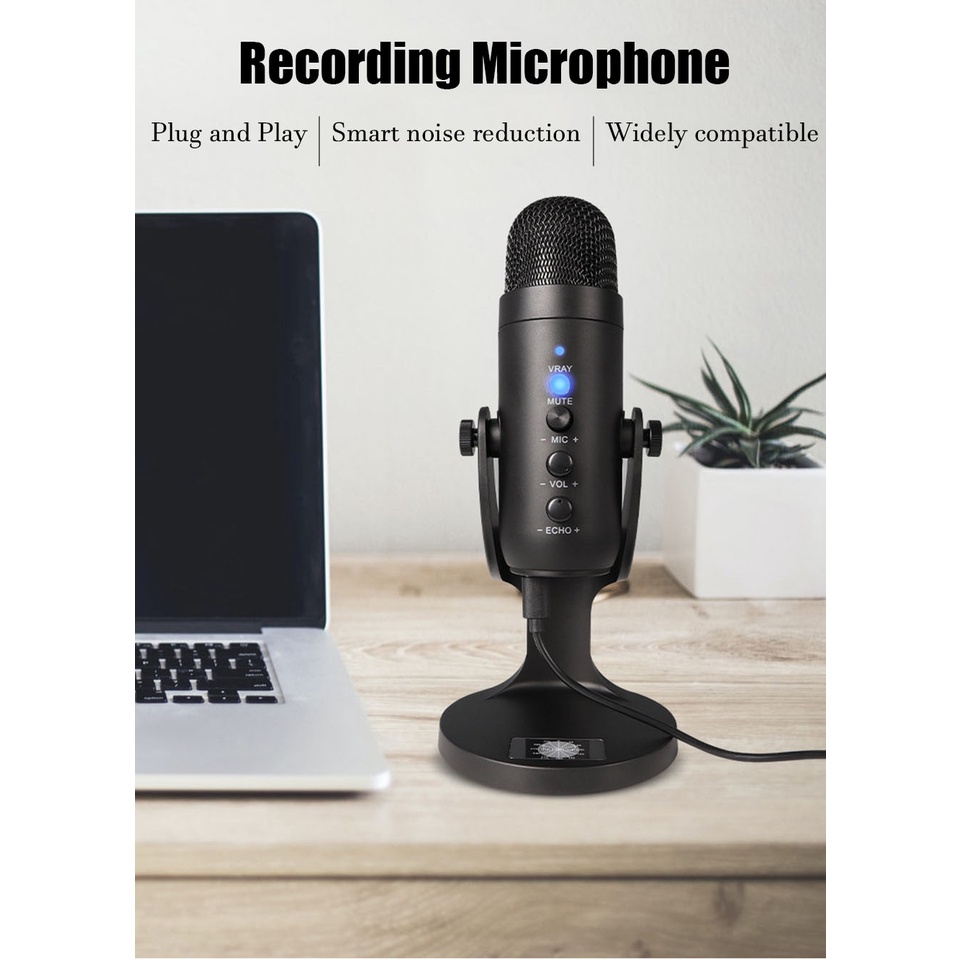 BMU900 Condenser Microphone USB Gaming Microphone for PC Computer ...