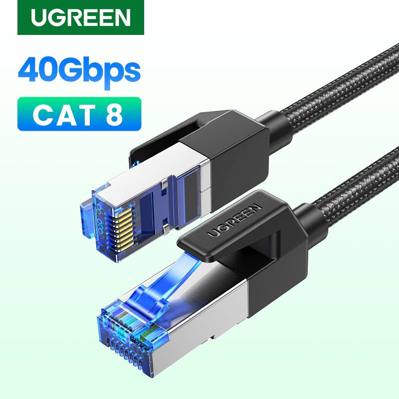 UGREEN รุ่น NW153 สายแลน Ethernet ไนล่อนถัก CAT8 40Gbps 2000MHz CAT 8 สําหรับแล็ปท็อป PS 4, RJ45, TV