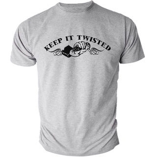 เสื้อยืดแขนสั้นลําลอง พิมพ์ลาย Keep It Twisted Biker แฟชั่นฤดูร้อน สําหรับผู้ชายสามารถปรับแต่งได้