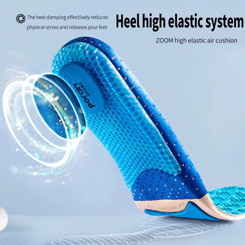 Poron Insole USA แผ่นเสริมรองเท้า ซัพพอร์ตแรงกระแทก สำหรับ เดิน-วิ่ง ออกกำลังกาย เล่นกีฬา Shock Absorption Breathable
