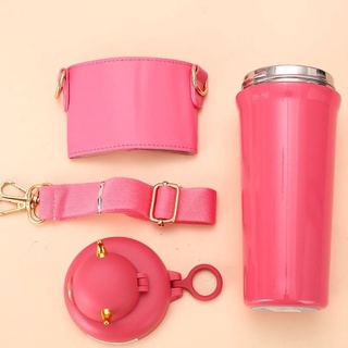 กระบอกน้ำสแตนเลส ฝากระดก เก็บอุหภูมิ Demon straw thermos cup