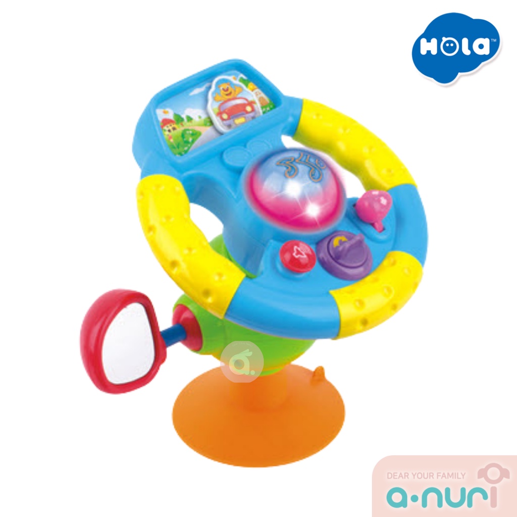 Huile Toys พวงมาลัยหัดขับแบบติดพื้น Happy Mini Steering Wheel ของเล่นเด็ก ของเด็กเล่นสมมุติ ดูดติดเพื้นได้