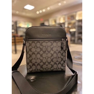 New coach crossbody  พร้อมส่ง💥  COACH 4010 HOUSTON FLIGHT BAG IN SIGNATURE CANVAS ขนาด 8 นิ้ว