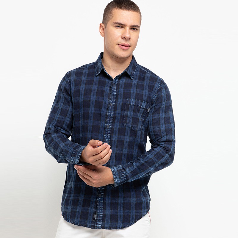 เสื้อ Checked Cressida The Next Level Indigo E175N