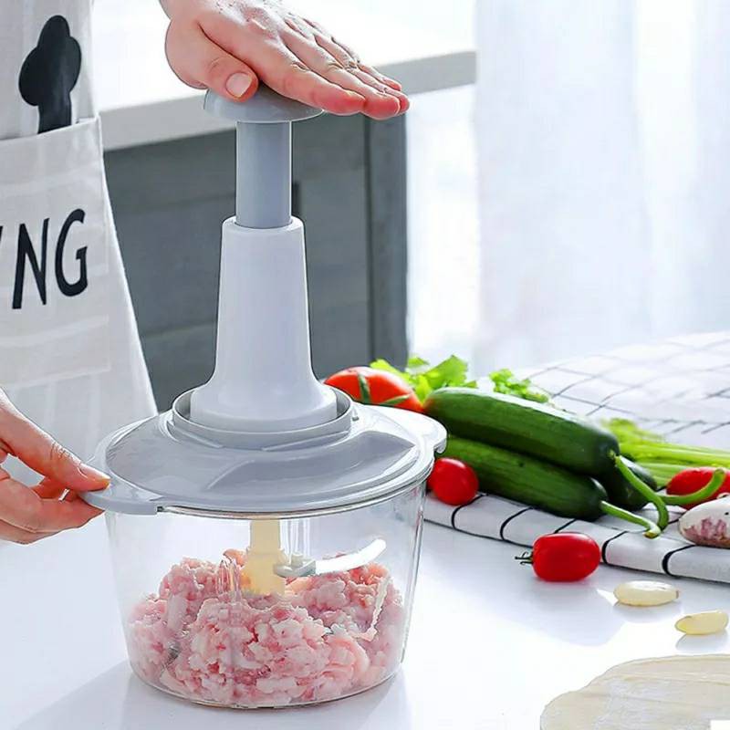 เครื่องบดผัก หั่นผั กดประเภท ครัวเรือนบดกระเทียม Meat Cutter เครื่องบด ไม่ต้องใช้ไฟฟ้า พร้อมส่ง