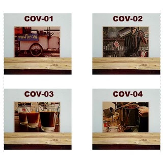โปสเตอร์ไม้ ภาพกาแฟโบราณ ป้ายกาแฟโบราณ