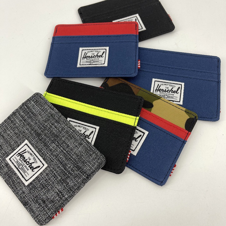 Card Wallet กระเป๋าผ้า กระเป๋าสตางค์ สำหรับผู้ชายและผู้หญิง แนวนอน Ultra-thin แบบพกพา ที่ใส่บัตรธนาคารสำหรับคนหนุ่มสาว (5 สี)