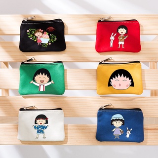 กระเป๋าใส่เหรียญ ผ้าแคนวาส ขนาดเล็ก ลาย Chi-bi Maruko แฟชั่นสําหรับนักเรียน