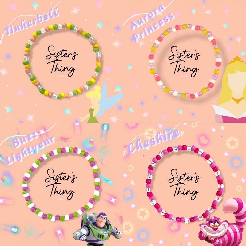 Sister’s Thing Studio 🌈 Characters Bracelet กำไลข้อมือ เจ้าหญิง 🧝‍♀️ ตัวการ์ตูน 🌟