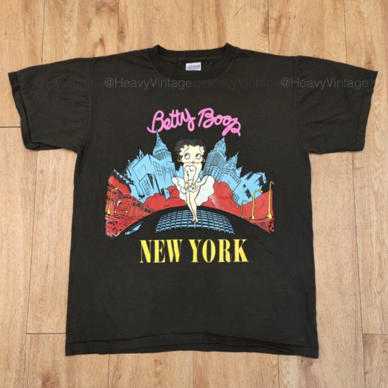 BETTY BOOP NEW YORK เสื้อวง เสื้อทัวร์ เสื้อลายการ์ตูนวินเทจ เบตตี้บูฟ