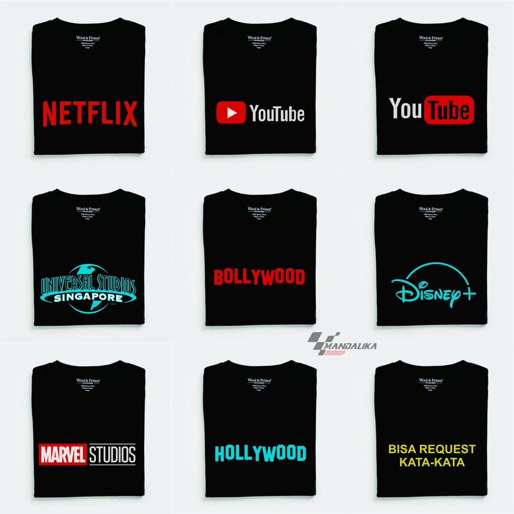 Netflix hollywoood universal studio marvel bollywood youtube disneyland เสื้อยืดดิสนีย์