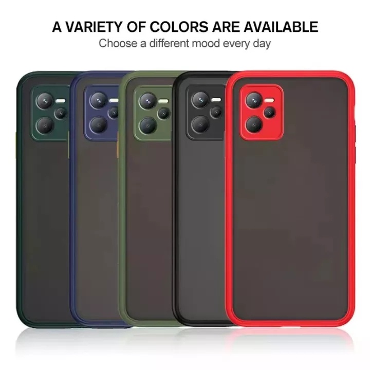 Case Realme Narzo 50A Prime เคสโทรศัพท์ เคสกันกระแทก ปุ่มสีผิวด้าน กันรอยกล้อง ขอบนิ่มหลังแข็ง