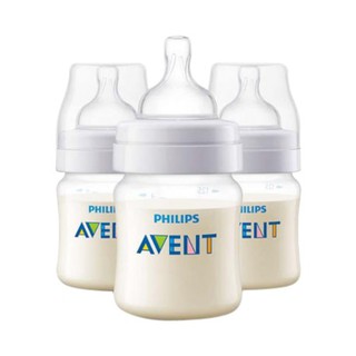 Philips AVENT Anti-colic bottle 4 ออนซ์ 3 ขวด พร้อมจุกแรกเกิด 0-1เดือน BPA FREE ปลอดสารก่อมะเร็ง,ปลอดสารพิษ NON-TOXIC