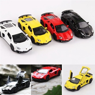 โมเดลรถยนต์ 1/32 LP740 Diecast Lamborghini Aventador สีแดง พร้อมเสียง และแสง