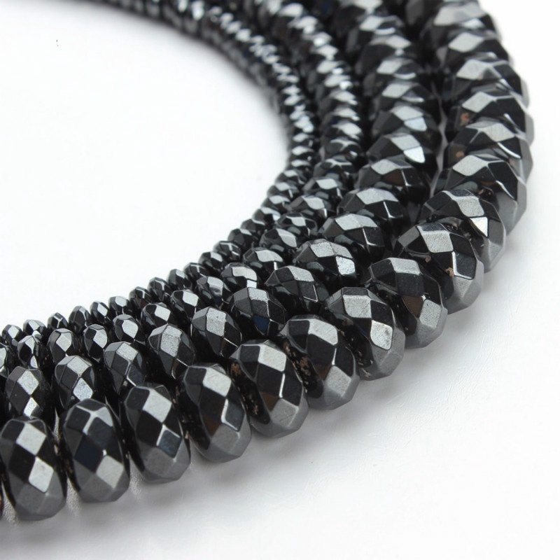 1 เส้น/แพ็ค faceted rondelle Hematite ลูกปัด Pick ขนาด 4 6 8 10 มม.